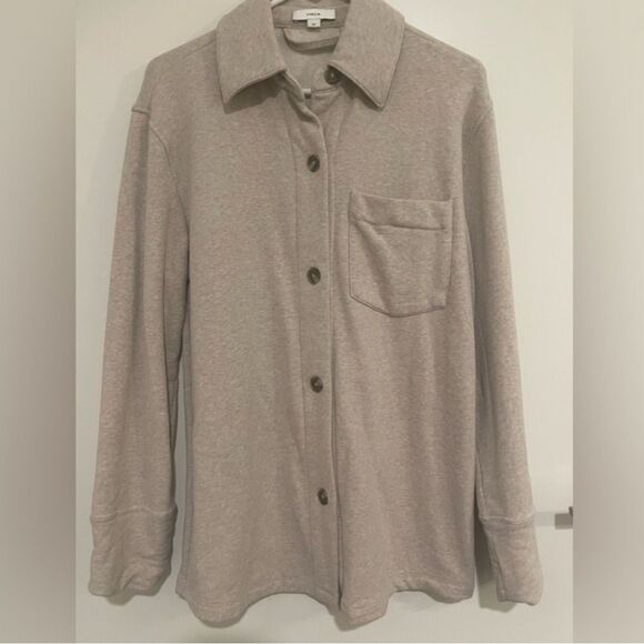 Vince Oatmeal Button Up Top/Jacket Size M C33 - Picture 5 of 10